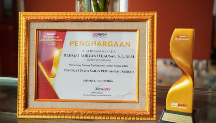 Penguatan Pertanian Lampung Diakui Nasional, Gubernur Mirza Terima Penghargaan Bergengsi