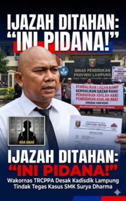 TRCPPA Dorong Sanksi Tegas dan Solusi Anggaran untuk Siswa Terkendala Biaya Sekolah