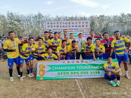 Sukses Gelar Open RPG CUP 2026, Camat Negeri Agung Apresiasi Sportivitas Perseneba dan Mulya Agung