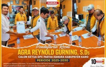 Hanura Karo Bersiap Muscab, Agra Reynold Gurning Jadi Kandidat Tunggal Ketua DPC