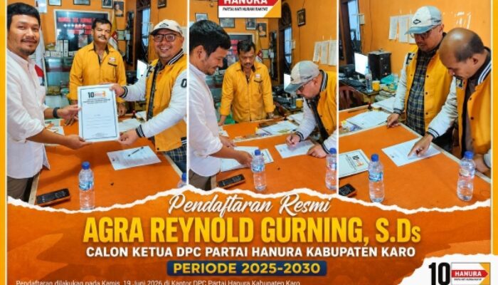 Hanura Karo Bersiap Muscab, Agra Reynold Gurning Jadi Kandidat Tunggal Ketua DPC
