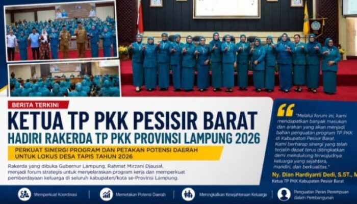 TP PKK Pesisir Barat Perkuat Kolaborasi dan Pemetaan Potensi Daerah dalam Rakerda PKK Lampung